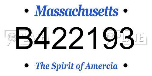 B422193 Massachusetts License Plate