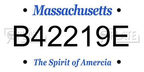 B42219E Massachusetts License Plate