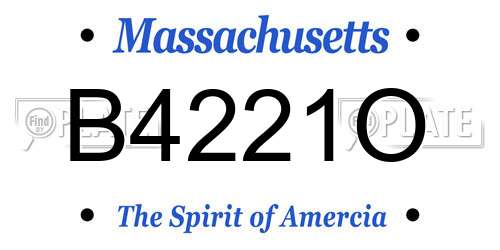 B4221O Massachusetts License Plate