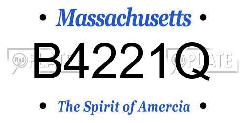 B4221Q Massachusetts License Plate