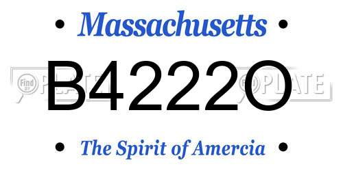 B4222O Massachusetts License Plate