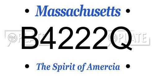 B4222Q Massachusetts License Plate