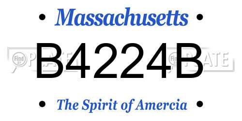 B4224B Massachusetts License Plate