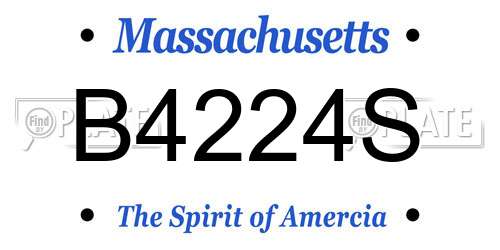 B4224S Massachusetts License Plate