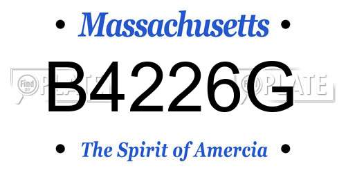 B4226G Massachusetts License Plate