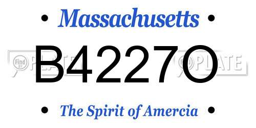 B4227O Massachusetts License Plate
