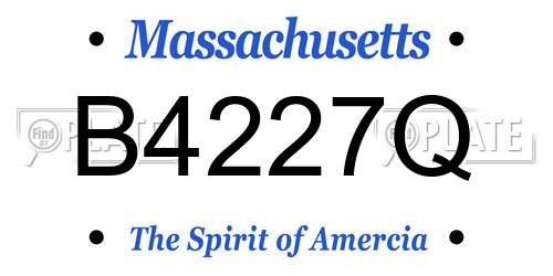 B4227Q Massachusetts License Plate