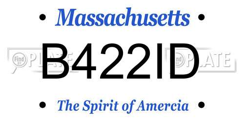 B422ID Massachusetts License Plate