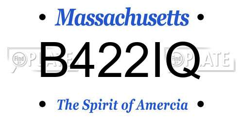 B422IQ Massachusetts License Plate