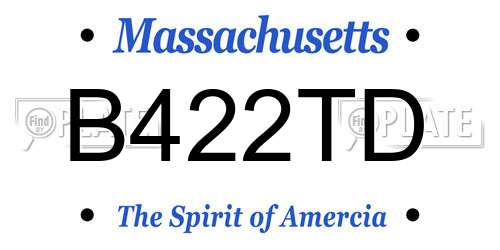 B422TD Massachusetts License Plate