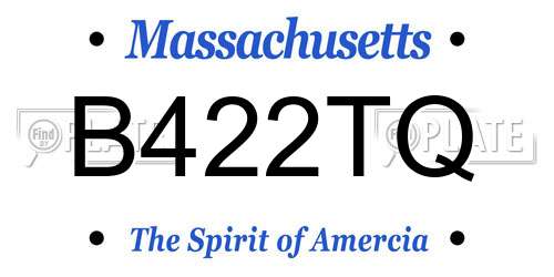 B422TQ Massachusetts License Plate
