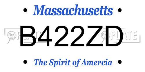 B422ZD Massachusetts License Plate