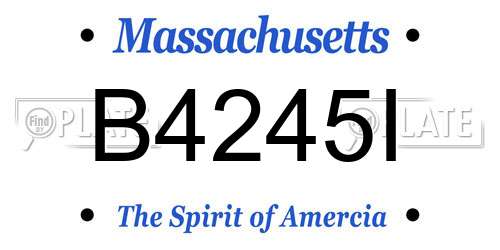B4245I Massachusetts License Plate