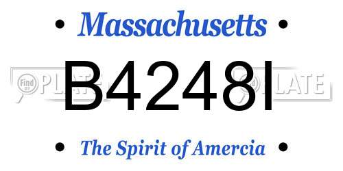 B4248I Massachusetts License Plate