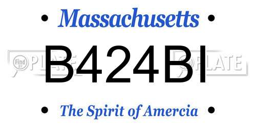 B424BI Massachusetts License Plate