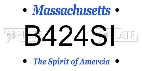 B424SI Massachusetts License Plate