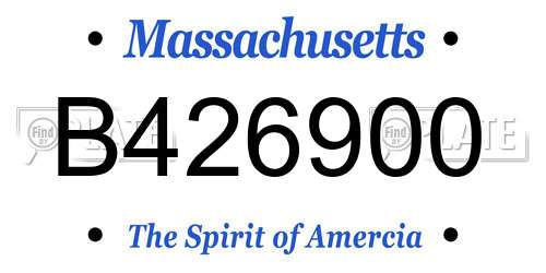 B426900 Massachusetts License Plate