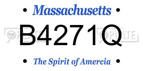 B4271Q Massachusetts License Plate