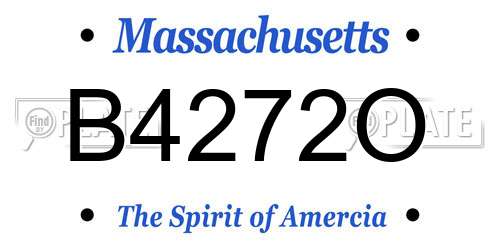 B4272O Massachusetts License Plate