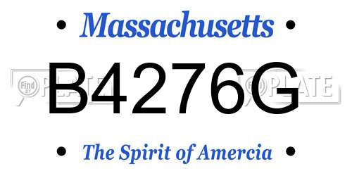 B4276G Massachusetts License Plate