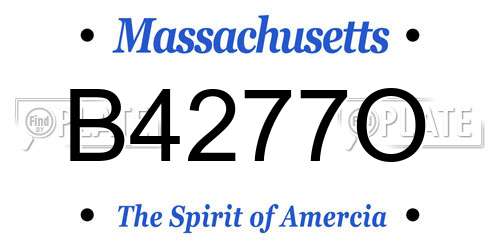 B4277O Massachusetts License Plate