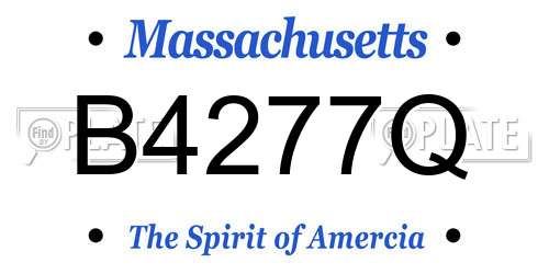 B4277Q Massachusetts License Plate