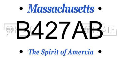 B427AB Massachusetts License Plate
