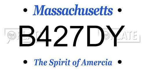 B427DY Massachusetts License Plate