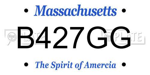 B427GG Massachusetts License Plate