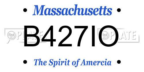 B427IO Massachusetts License Plate