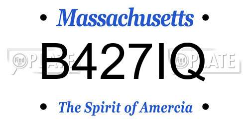 B427IQ Massachusetts License Plate