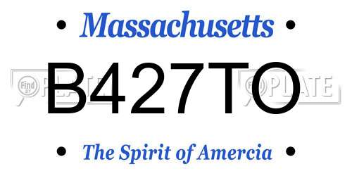 B427TO Massachusetts License Plate