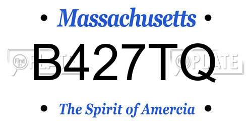 B427TQ Massachusetts License Plate