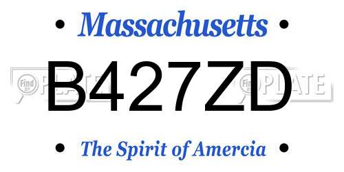 B427ZD Massachusetts License Plate