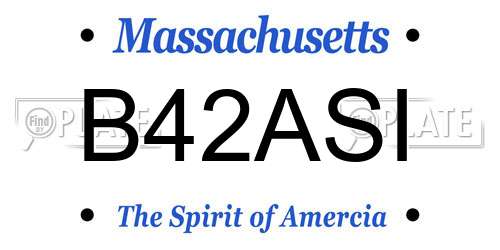 B42ASI Massachusetts License Plate