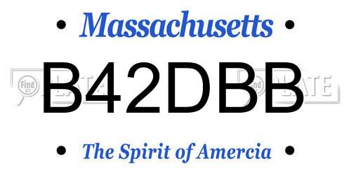 B42DBB Massachusetts License Plate