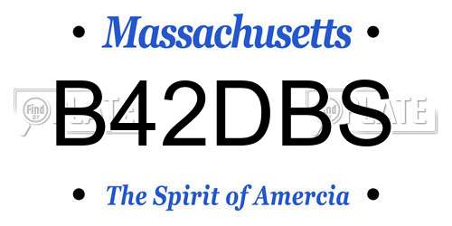 B42DBS Massachusetts License Plate