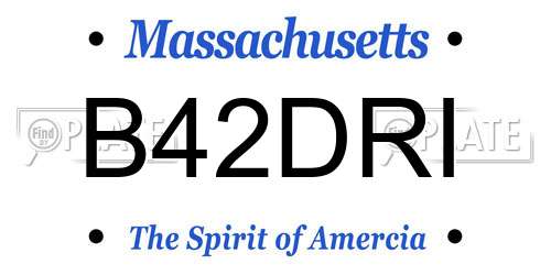 B42DRI Massachusetts License Plate