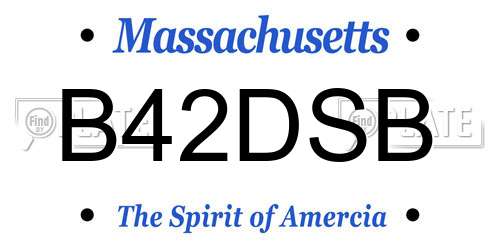 B42DSB Massachusetts License Plate