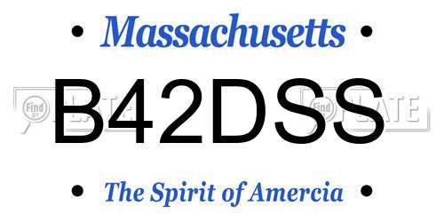 B42DSS Massachusetts License Plate