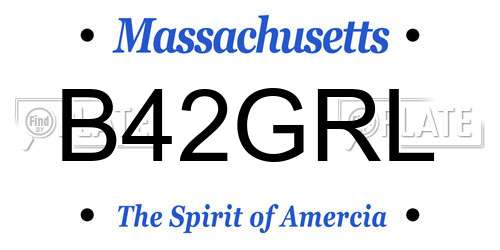 B42GRL Massachusetts License Plate