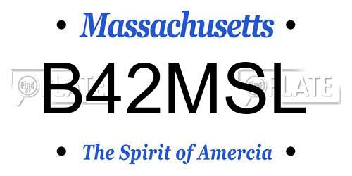 B42MSL Massachusetts License Plate