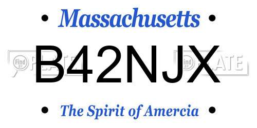 B42NJX Massachusetts License Plate