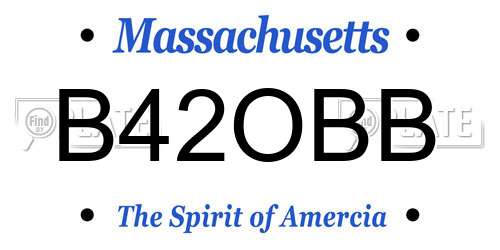 B42OBB Massachusetts License Plate