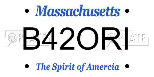 B42ORI Massachusetts License Plate