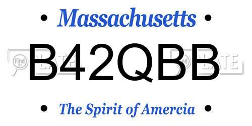 B42QBB Massachusetts License Plate