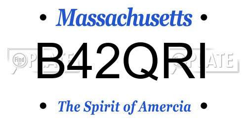 B42QRI Massachusetts License Plate