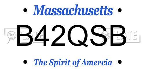 B42QSB Massachusetts License Plate