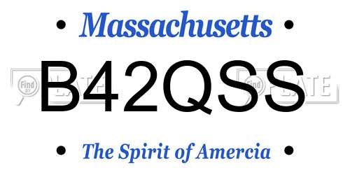 B42QSS Massachusetts License Plate