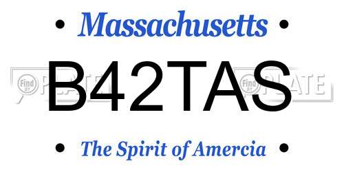 B42TAS Massachusetts License Plate